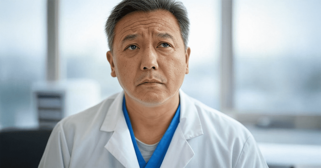 Professional veterinarian reviewing documents - FlexVet Staffing's guide to relief vet liability protection and risk management