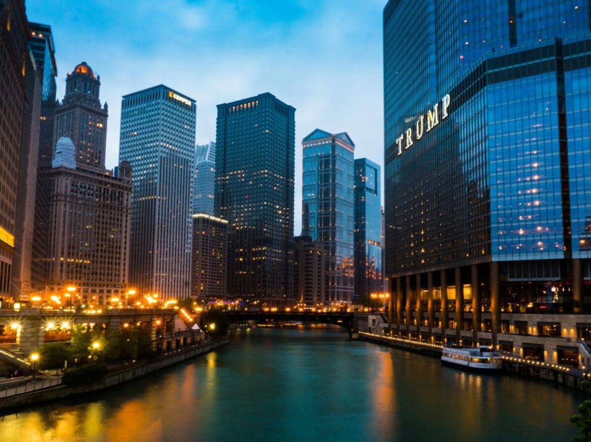 Michigan City, IN downtown streets, a great place for relief vet jobs, with cafes and clinics near Lake Michigan.