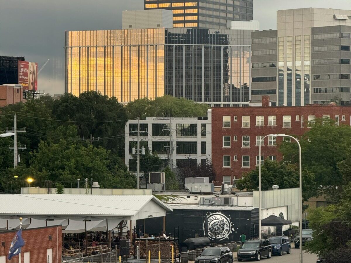 Michigan City, IN downtown streets, a great place for relief vet jobs, with cafes and clinics near Lake Michigan.