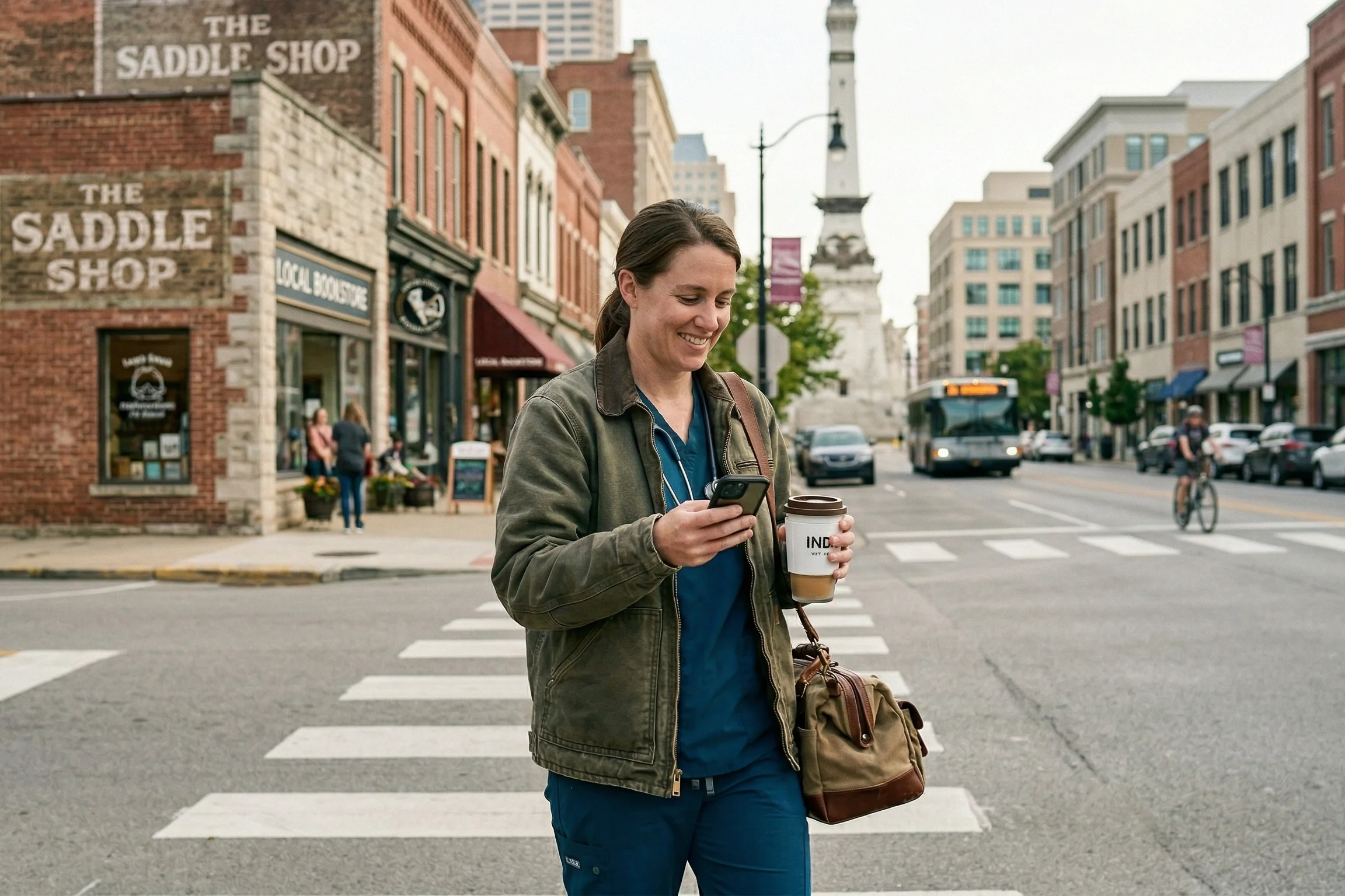 Indianapolis, IN cityscape and lifestyle