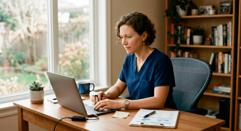 relief vet taxes guide - veterinarian reviewing documents at home desk